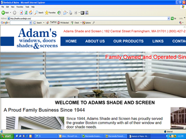 Adams Windows, Doors, Shades and Screens, Massachusetts.
