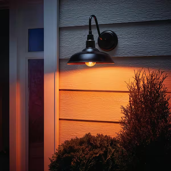 Orange Light Bulb on the porch